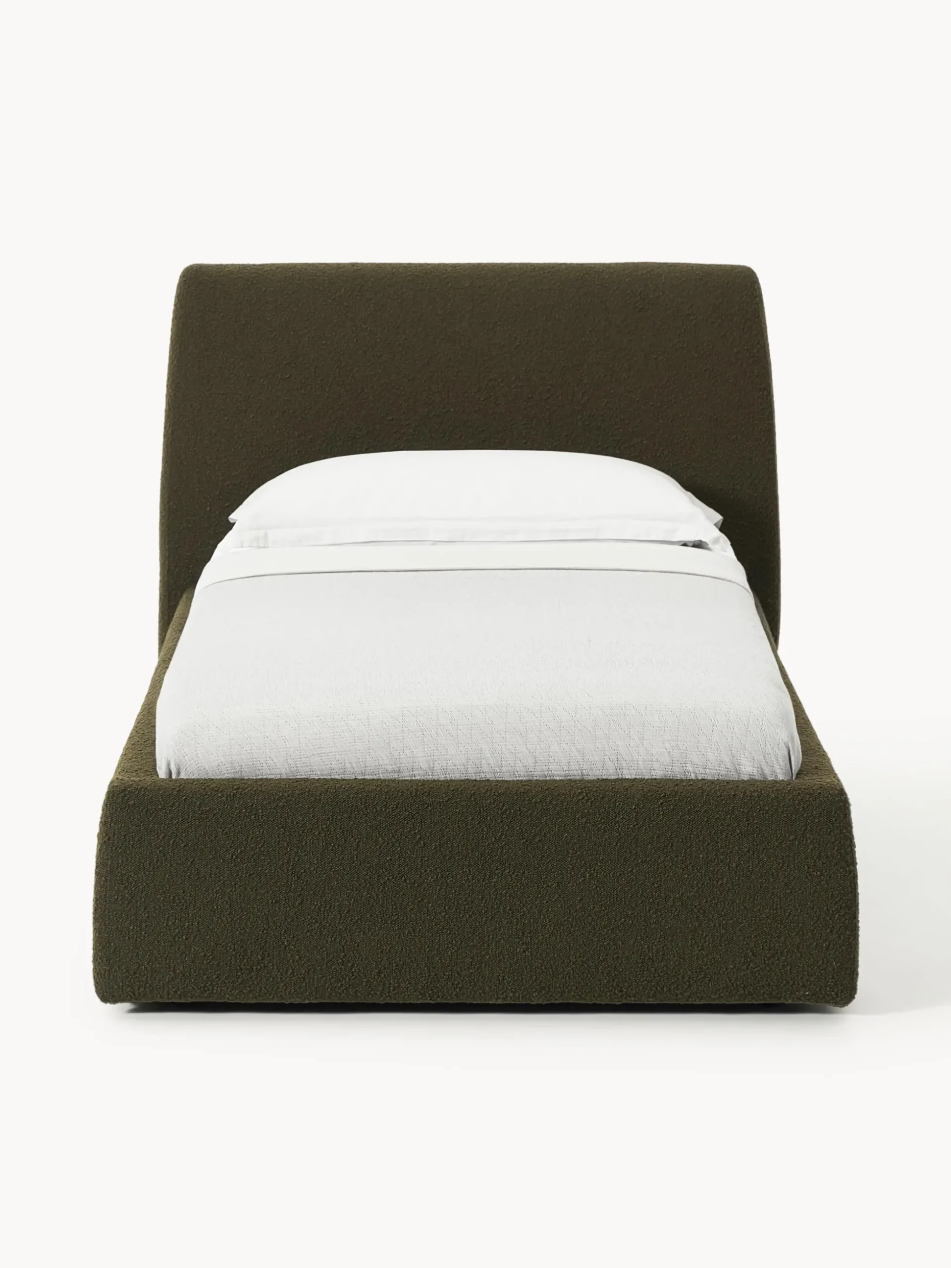 Letto singolo in bouclé con contenitore Cloud