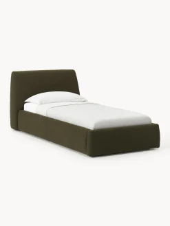 Letto singolo in bouclé con contenitore Cloud