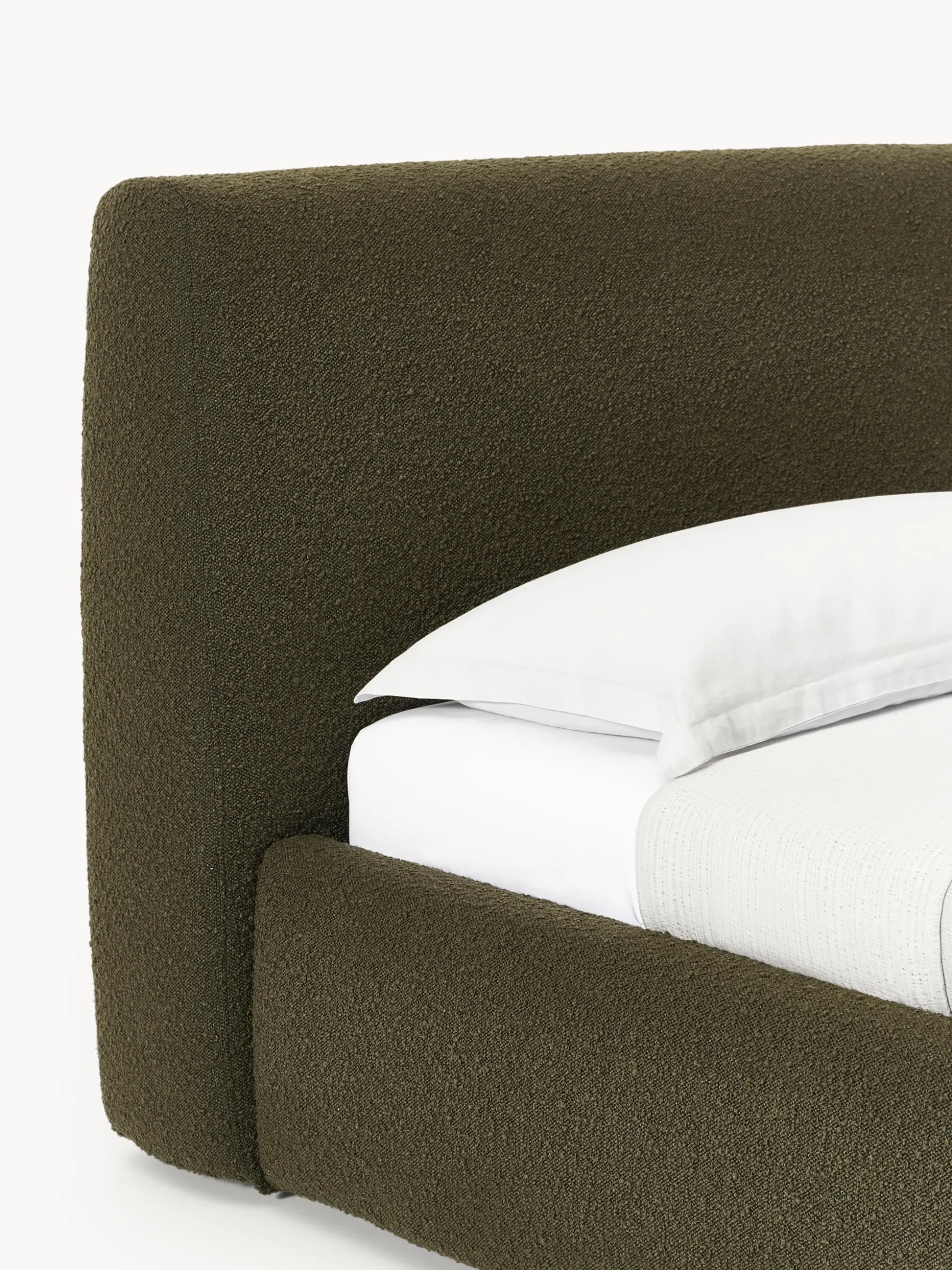 Letto singolo in bouclé con contenitore Cloud