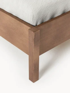 Letto singolo in legno con testiera in vimini Jones