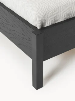 Letto singolo in legno con testiera in vimini Jones