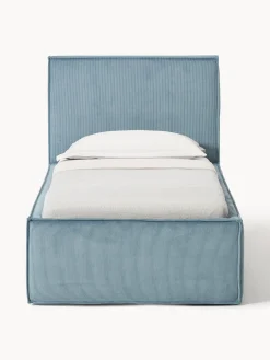 Letto singolo in velluto a coste con spazio contenitore aggiuntivo Dream
