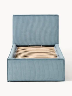 Letto singolo in velluto a coste con spazio contenitore aggiuntivo Dream