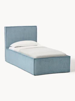 Letto singolo in velluto a coste con spazio contenitore aggiuntivo Dream