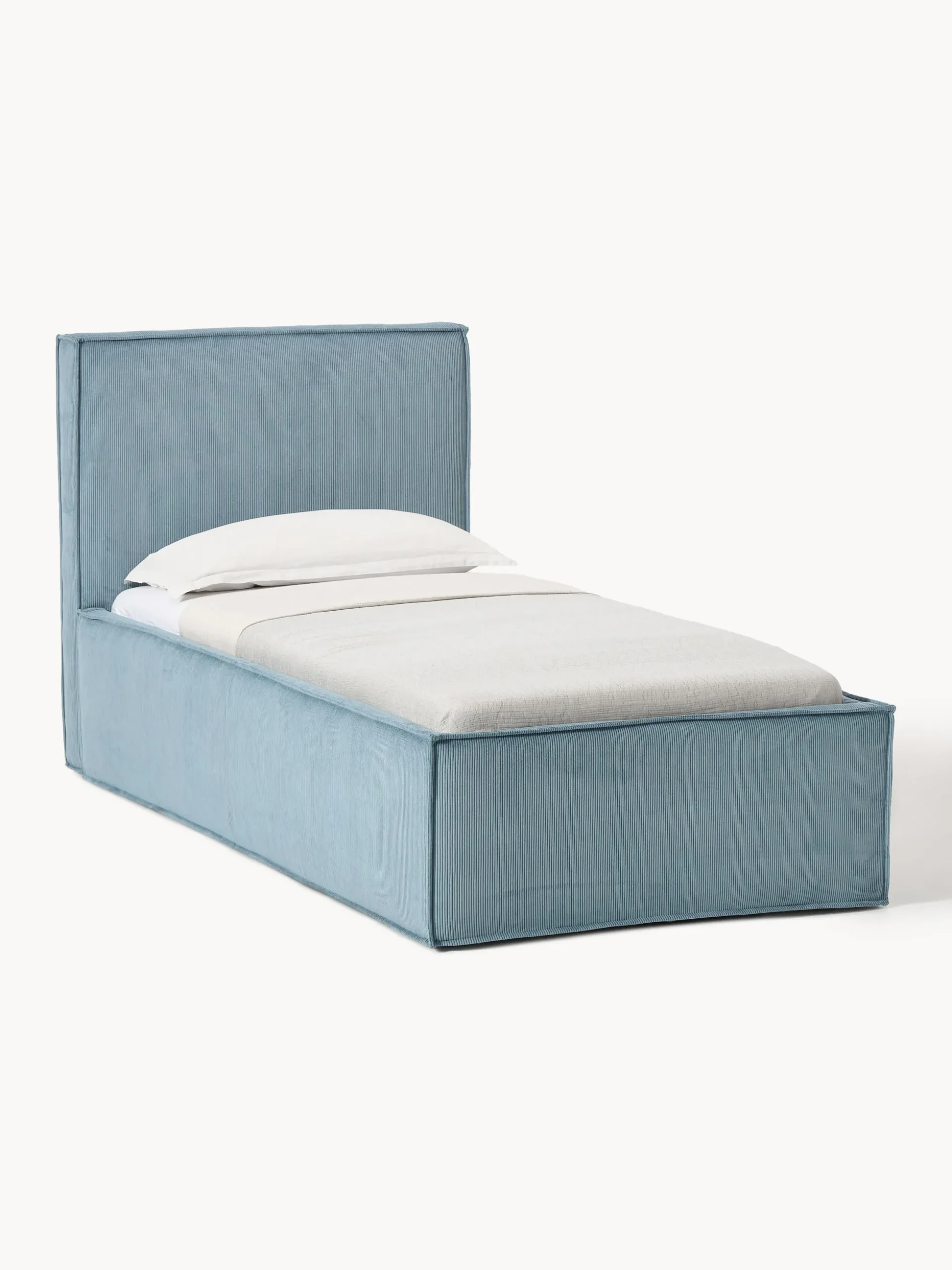 Letto singolo in velluto a coste con spazio contenitore aggiuntivo Dream