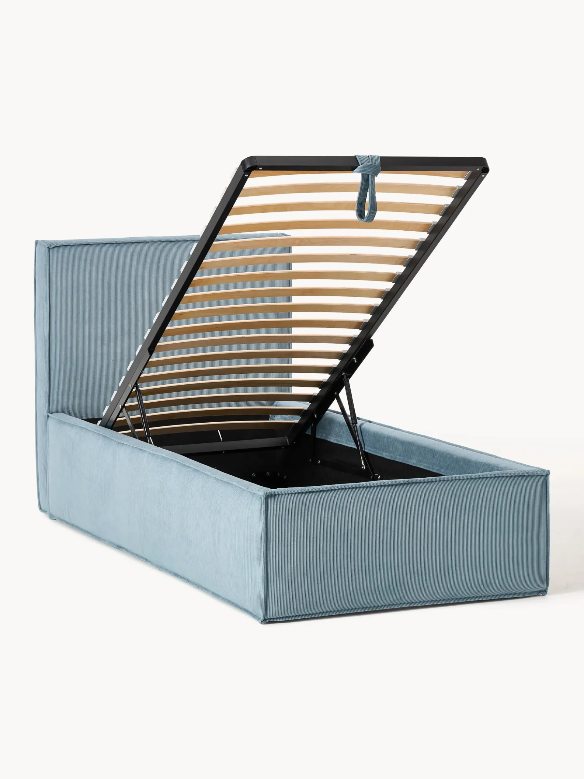 Letto singolo in velluto a coste con spazio contenitore aggiuntivo Dream