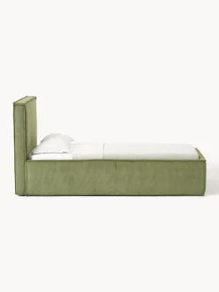 Letto singolo in velluto a coste con spazio contenitore aggiuntivo Dream