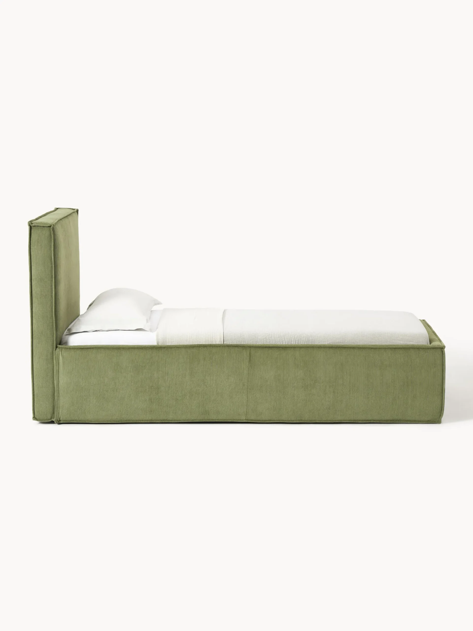 Letto singolo in velluto a coste con spazio contenitore aggiuntivo Dream