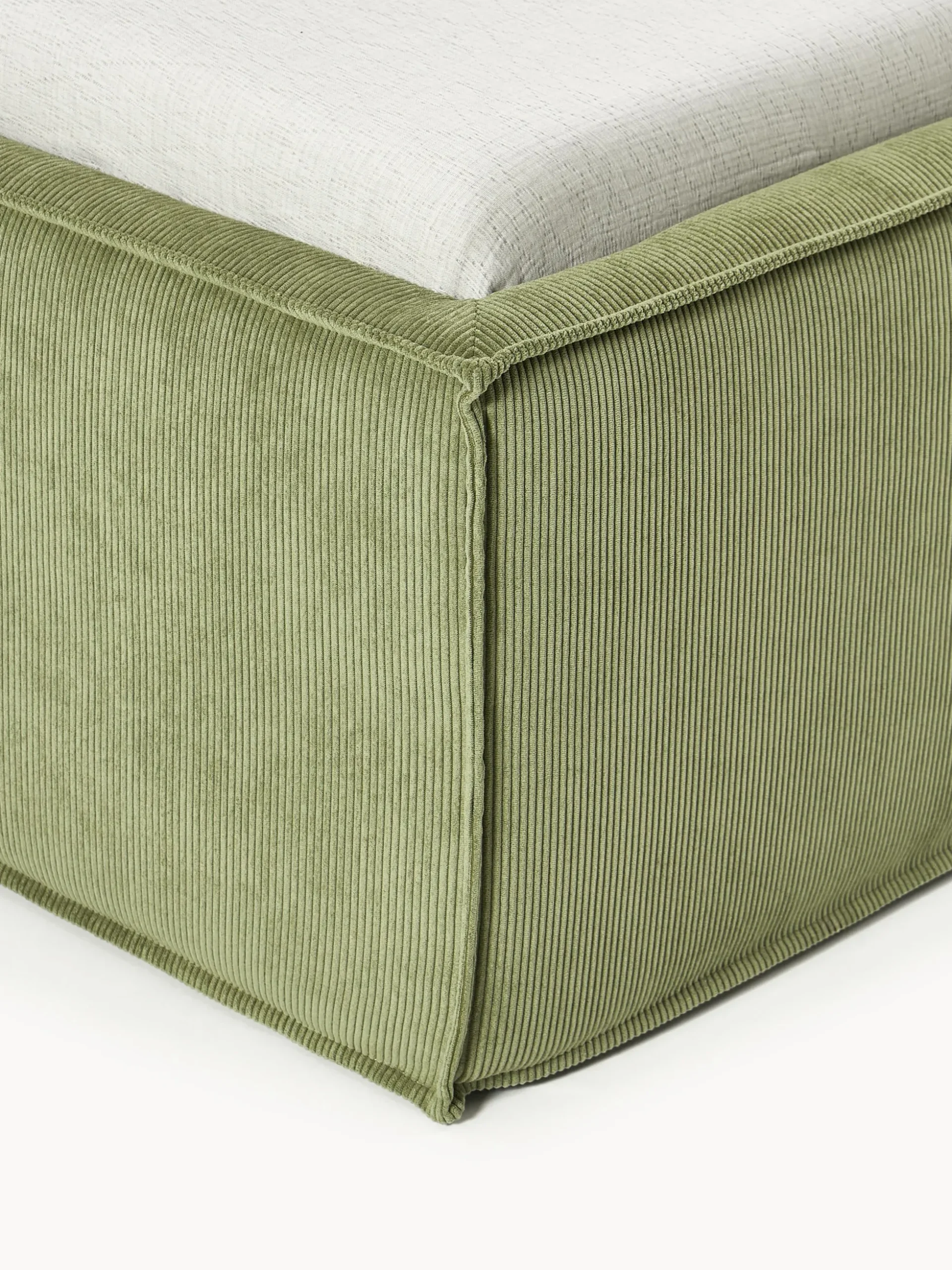 Letto singolo in velluto a coste con spazio contenitore aggiuntivo Dream