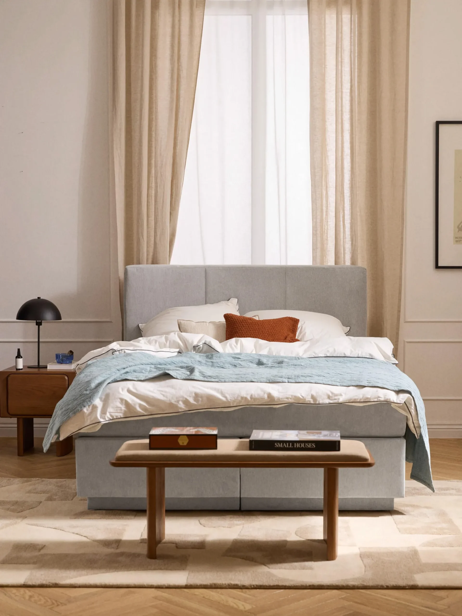 Letto boxspring con contenitore Oberon