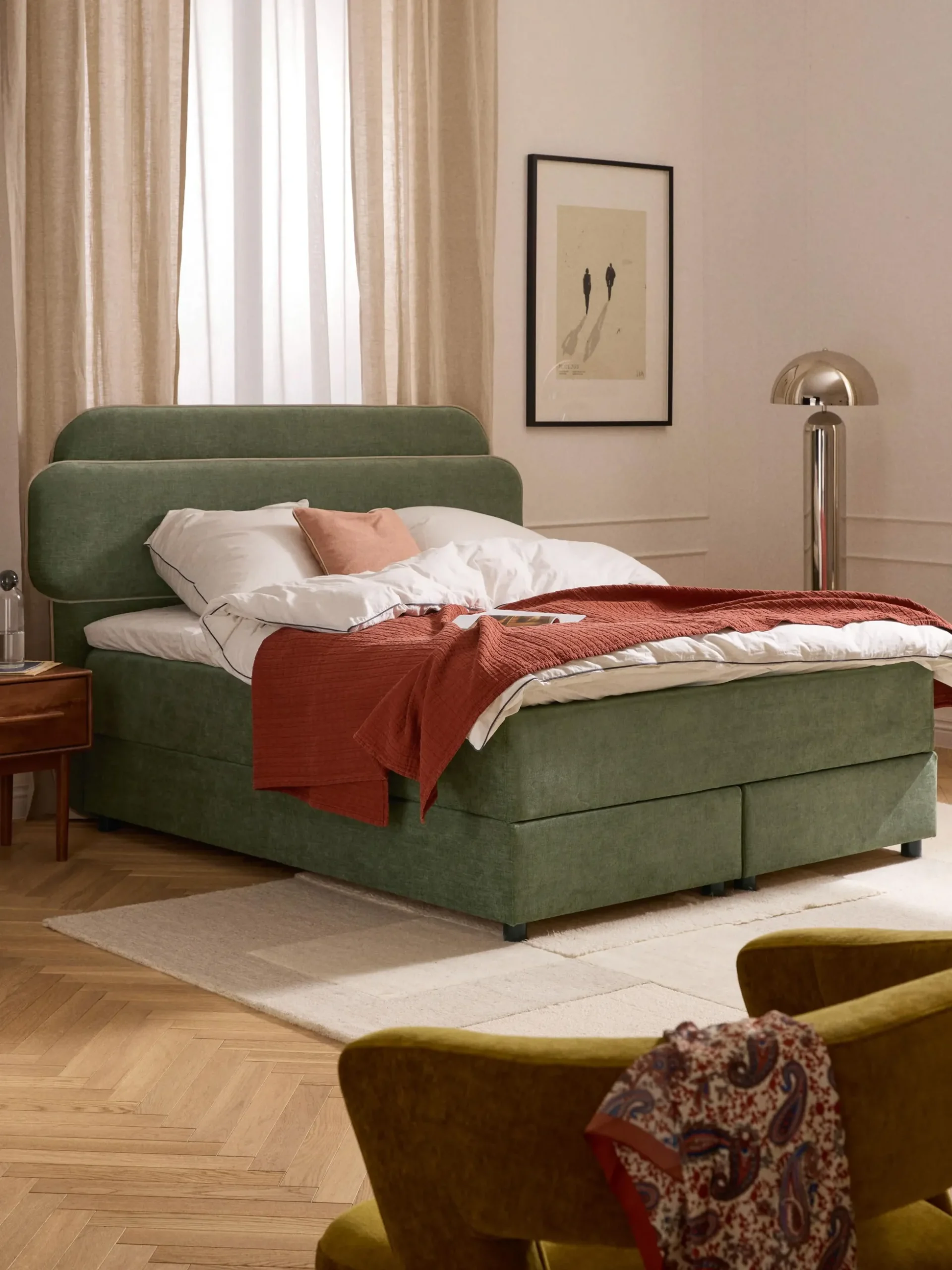 Letto boxspring con vano contenitore Enrica