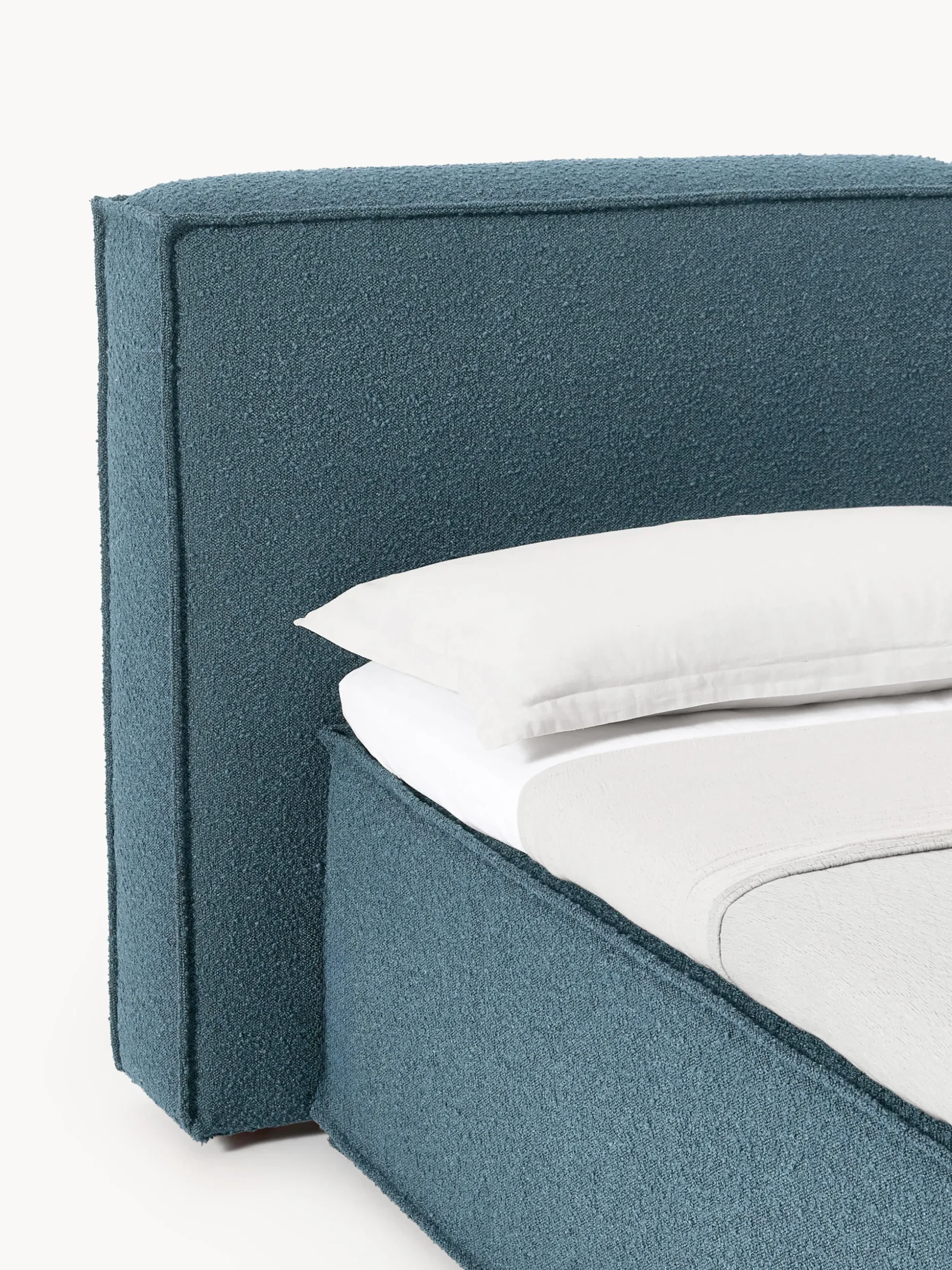 Letto boxspring in bouclé Lennon