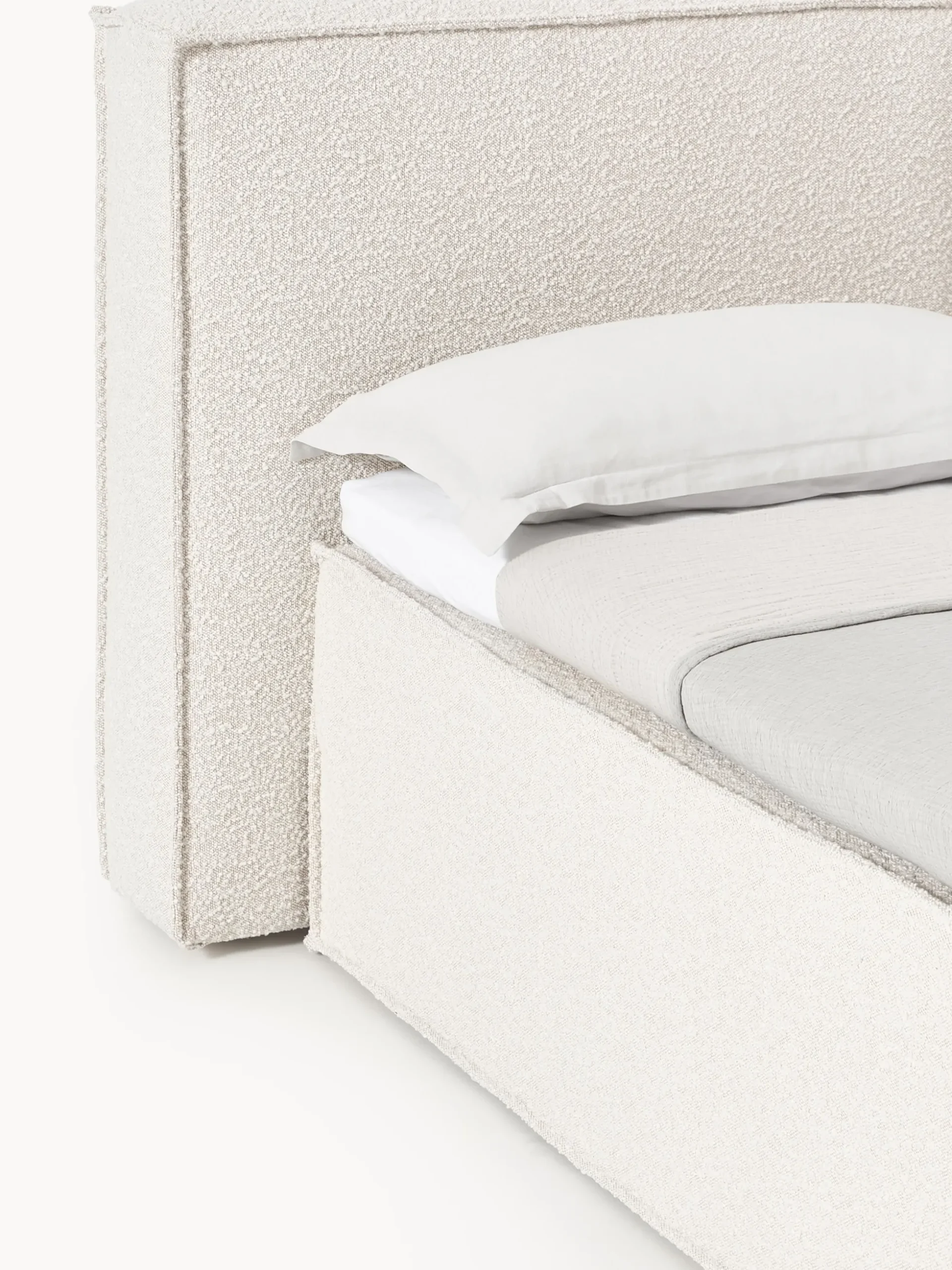 Letto boxspring in bouclé Lennon