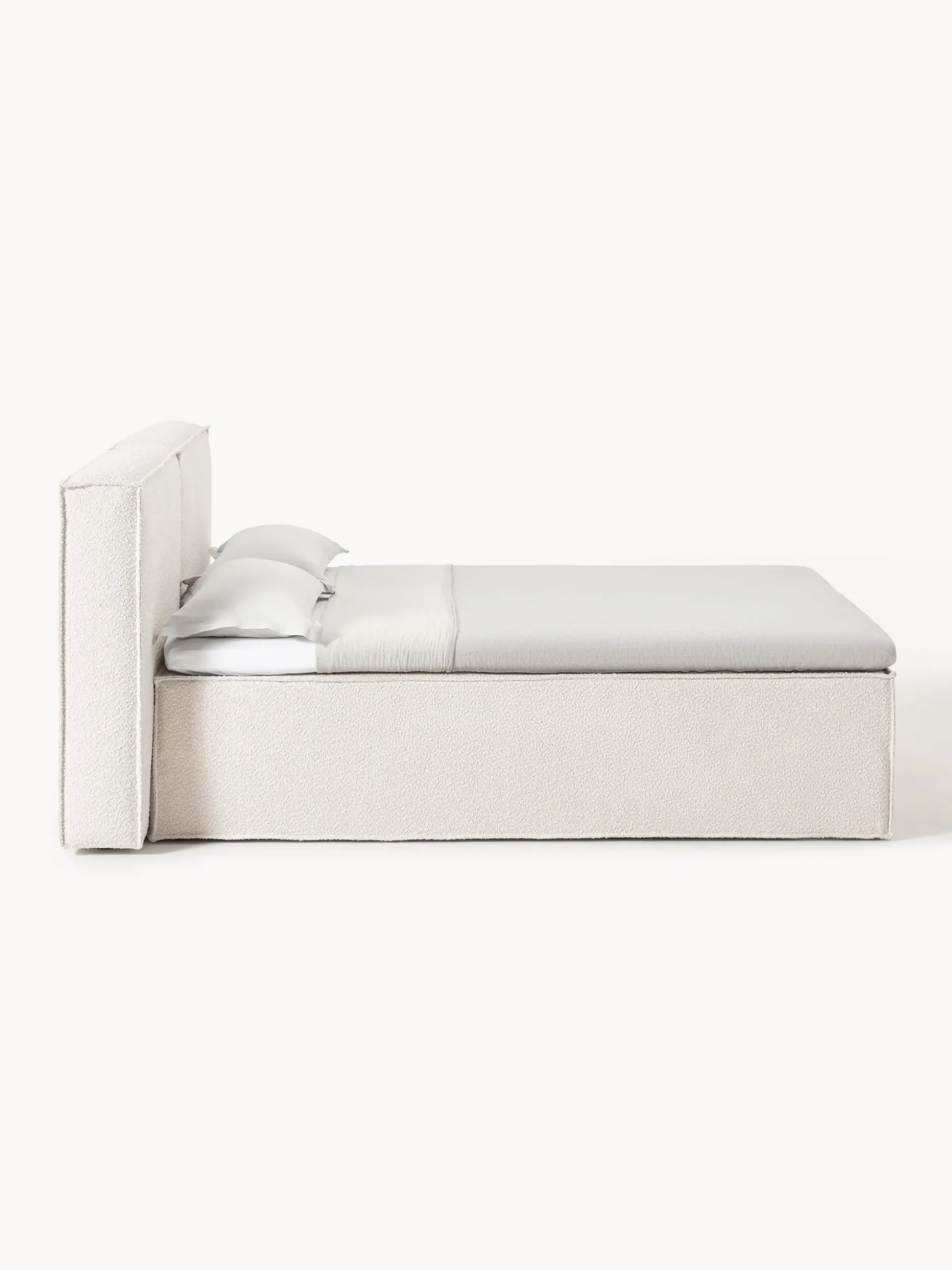 Letto boxspring in bouclé Lennon
