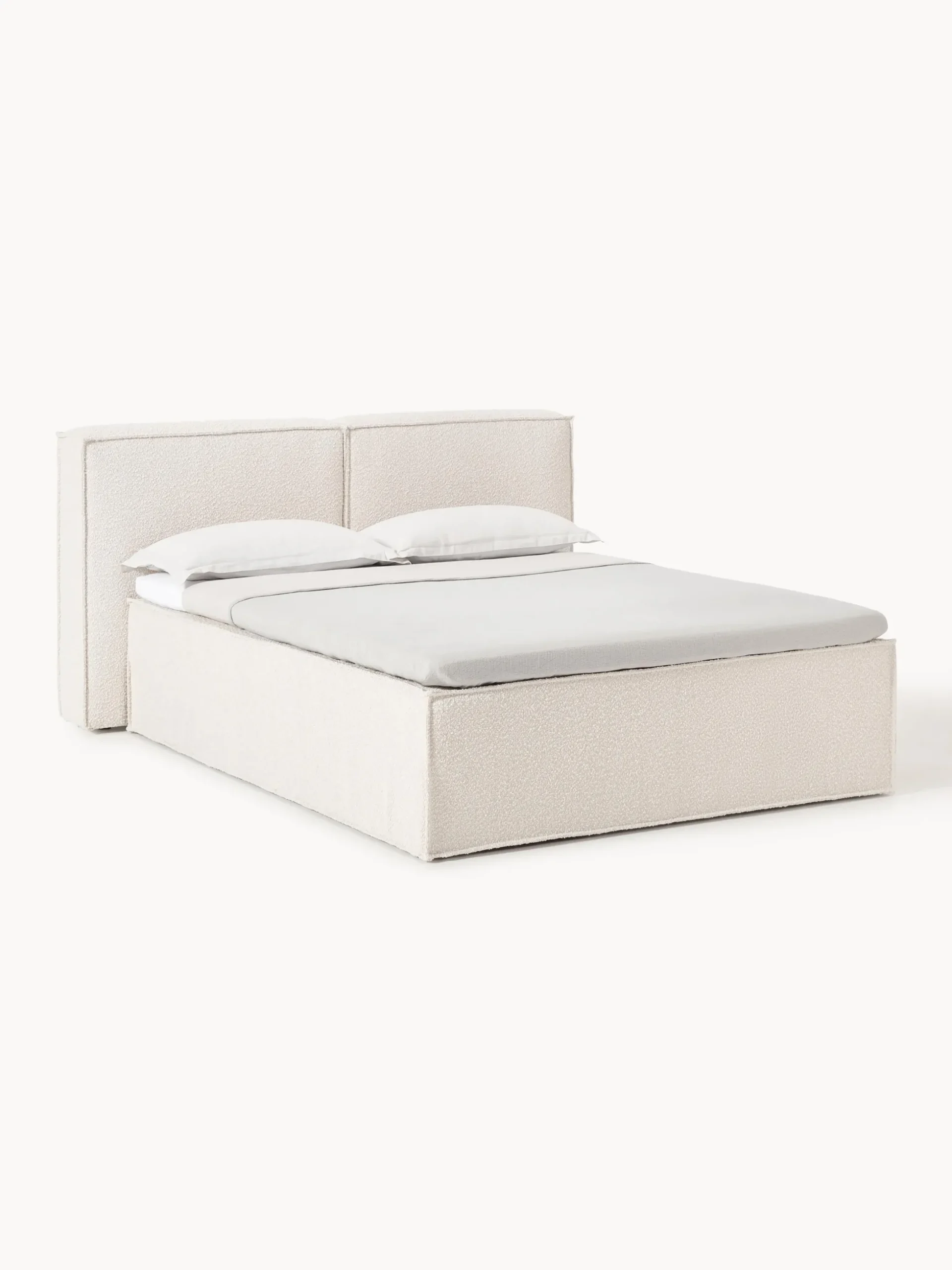 Letto boxspring in bouclé Lennon