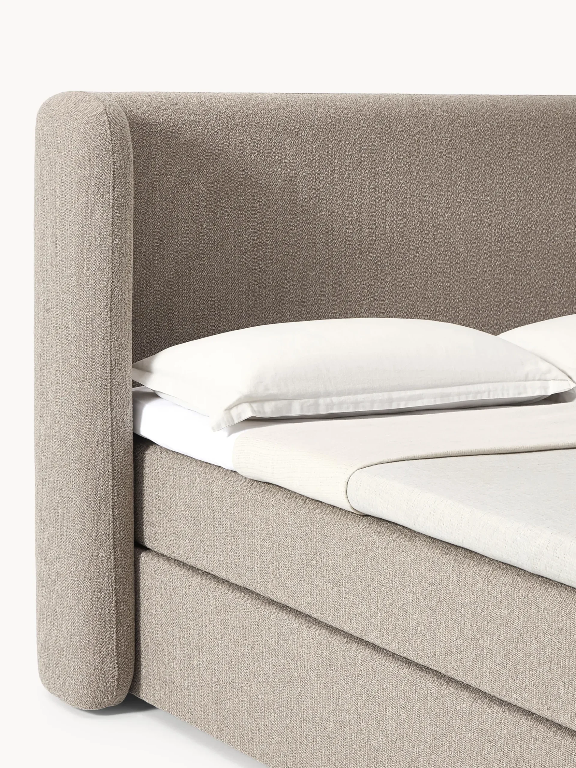 Letto boxspring in bouclé Perla
