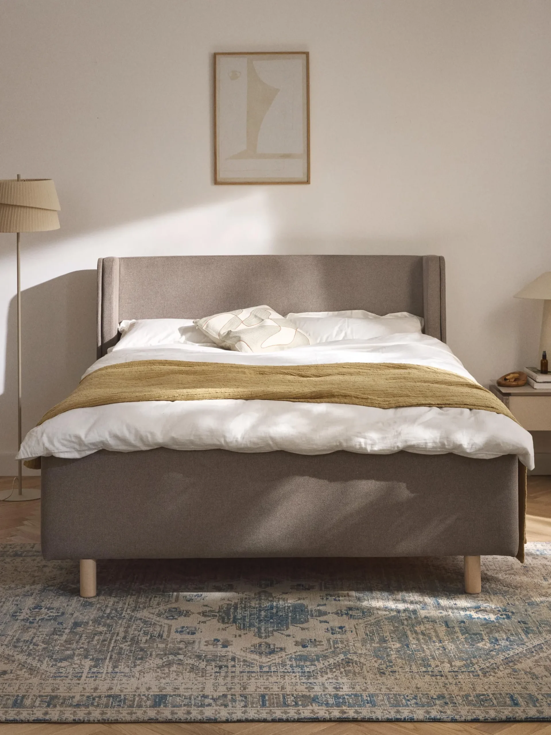 Letto imbottito con cassetti Arche