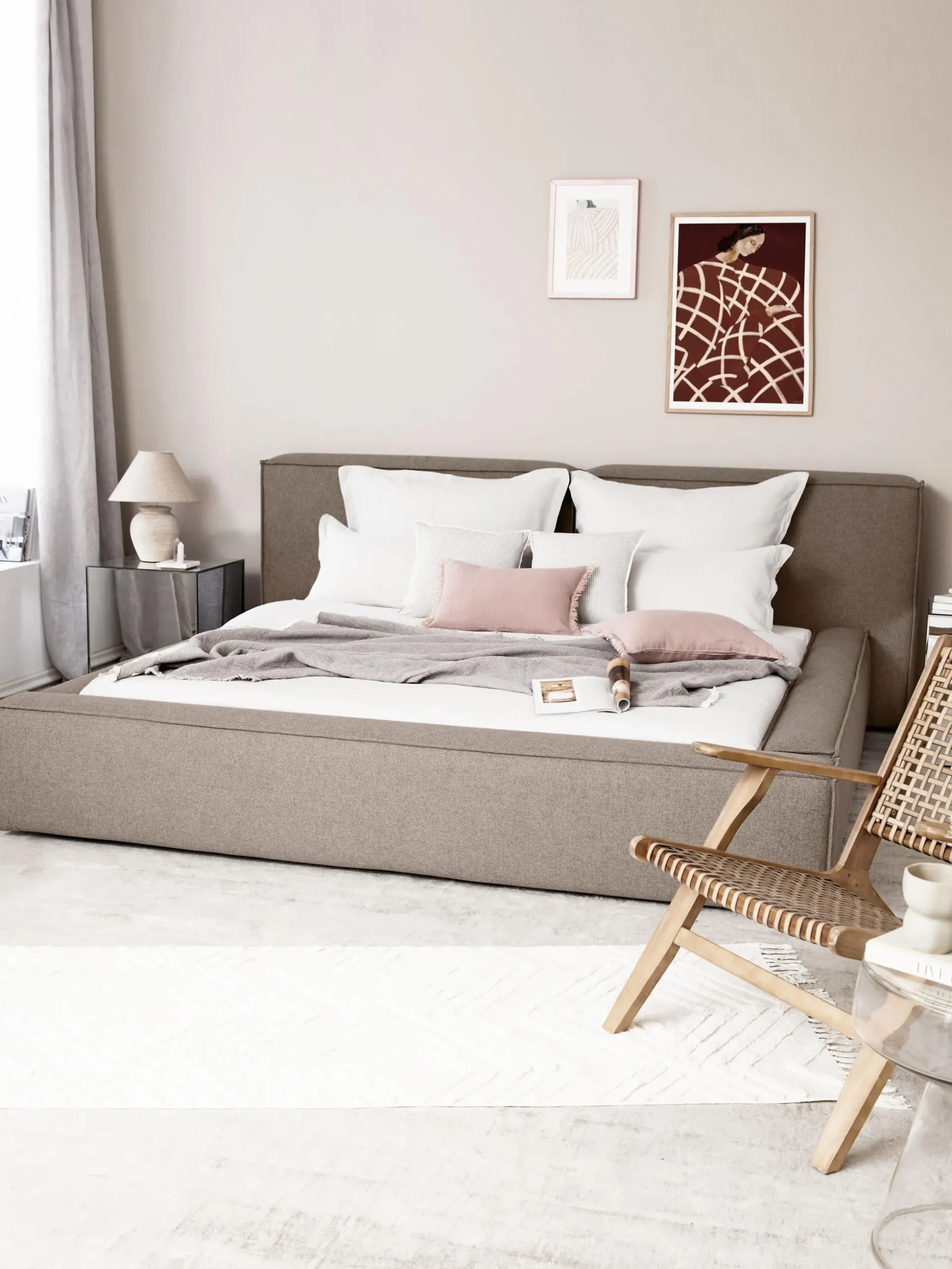 Letto imbottito con contenitore Lennon