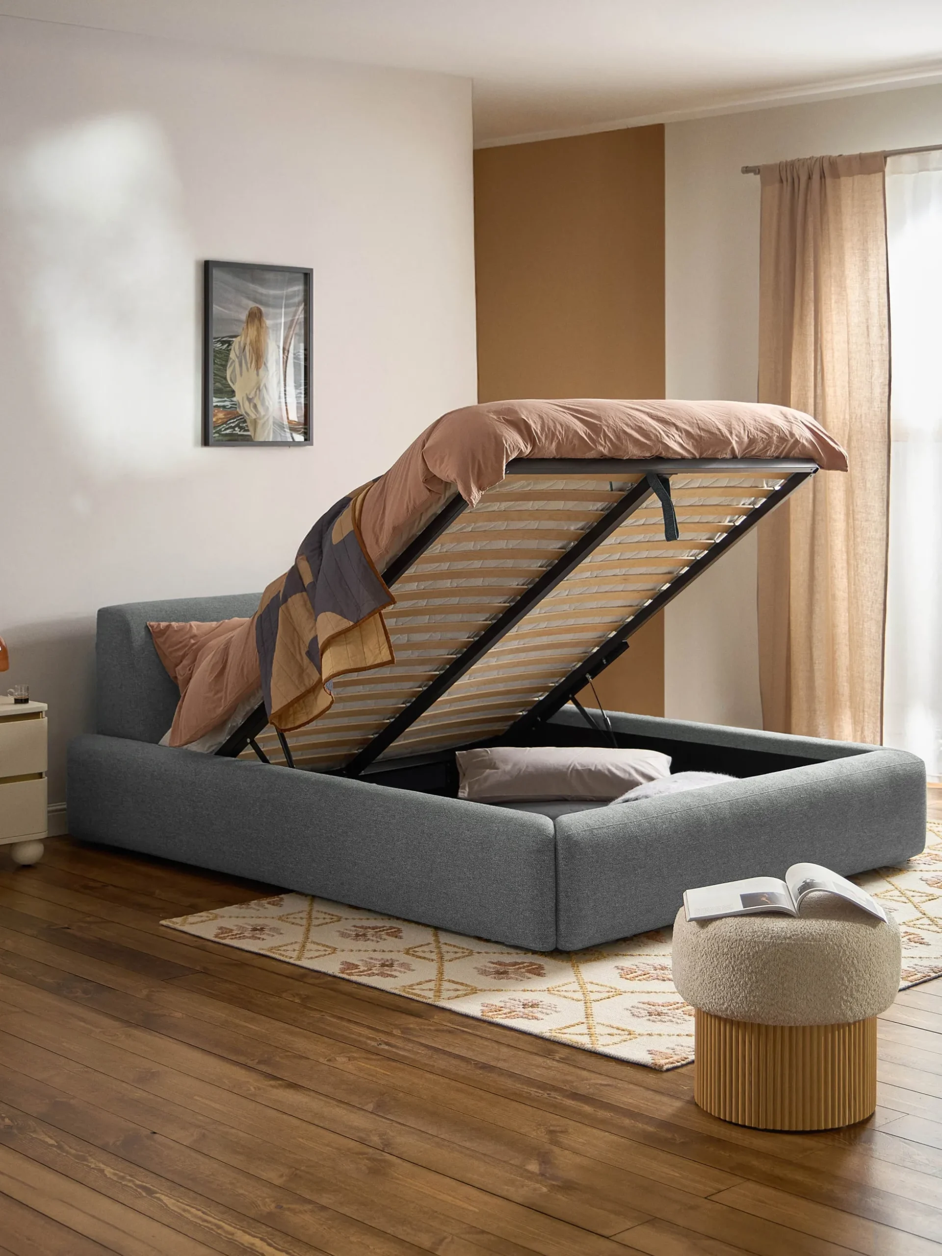 Letto imbottito con contenitore Melva