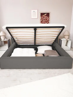 Letto imbottito con contenitore Lennon