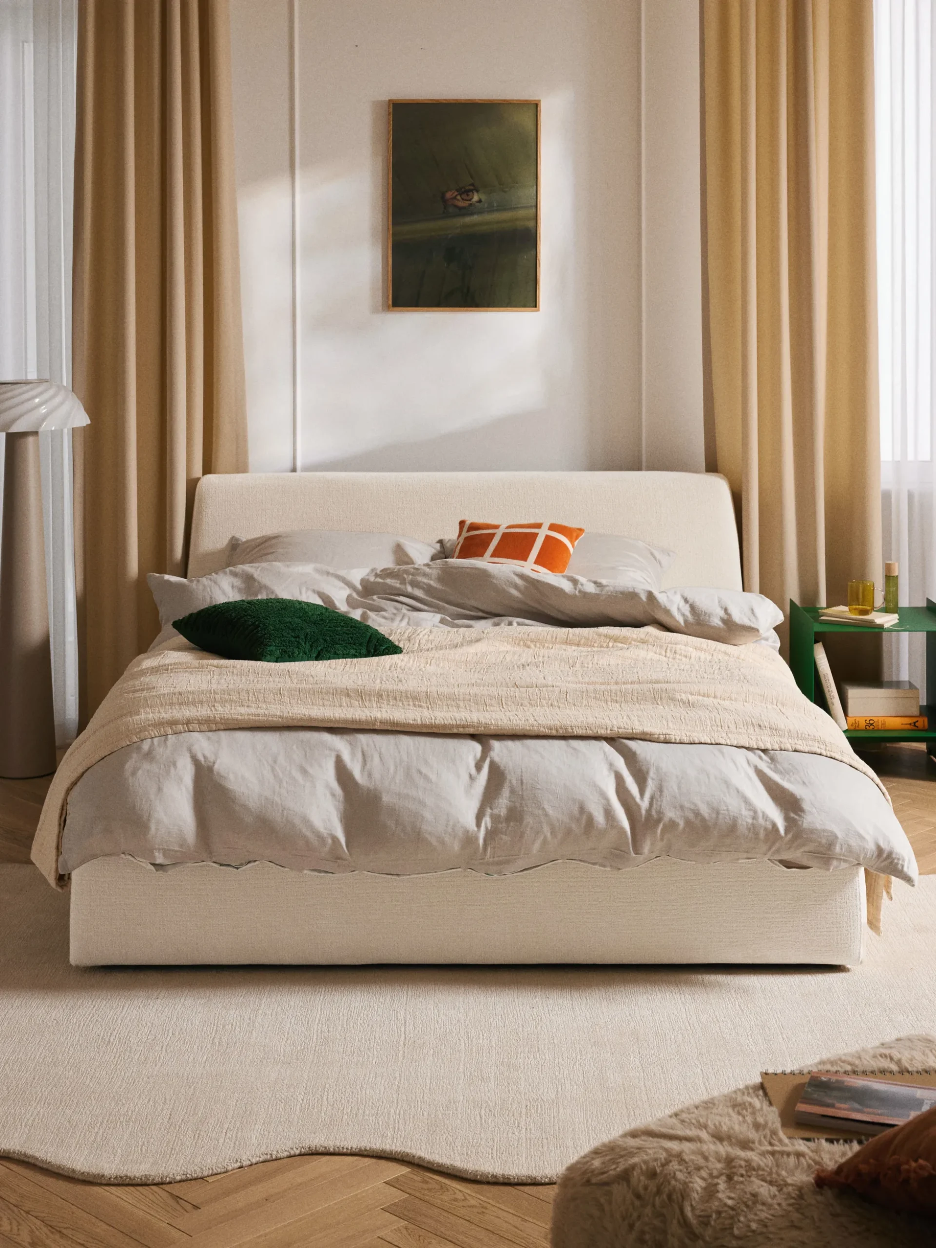 Letto imbottito con contenitore Cloud