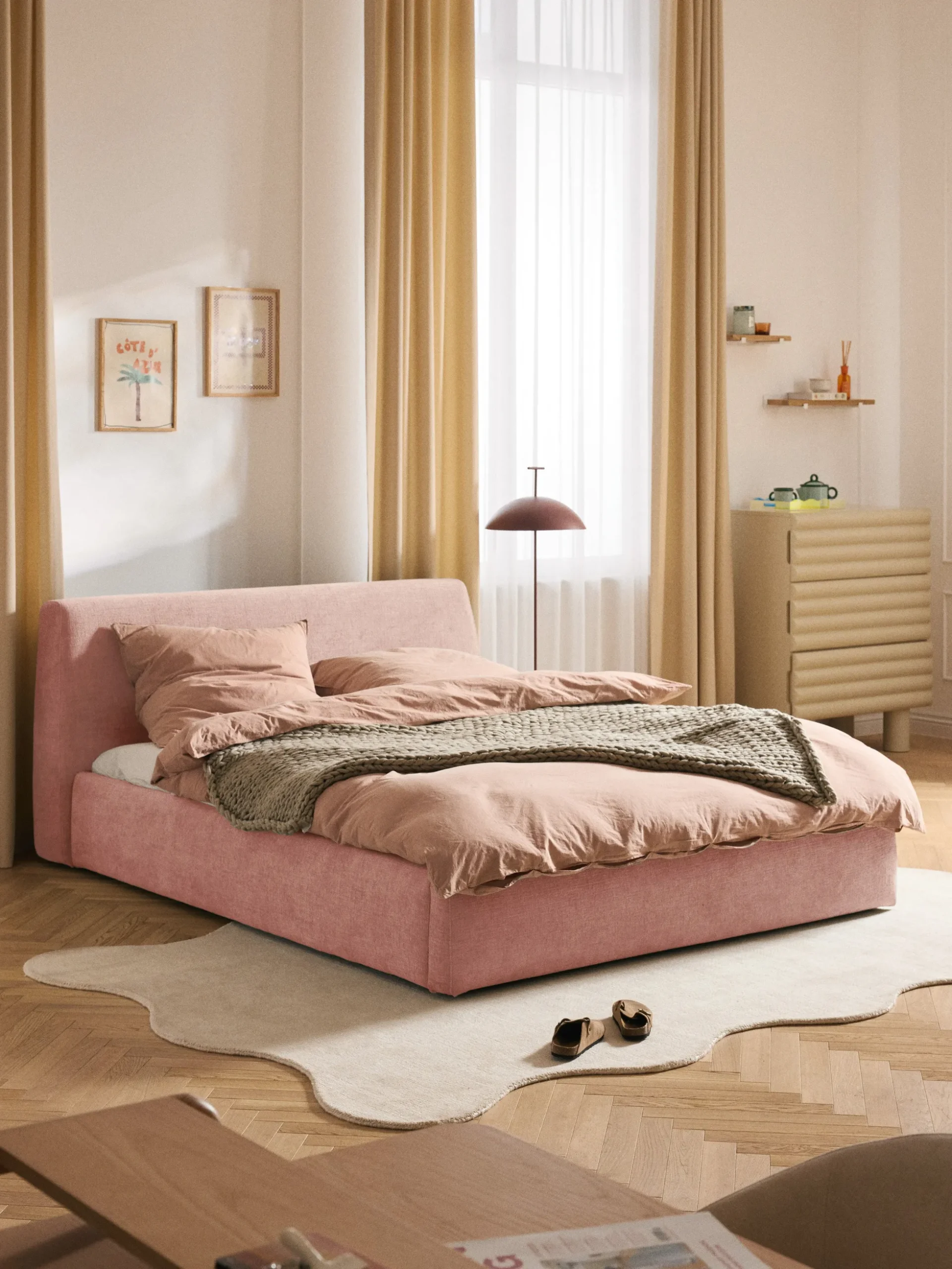 Letto imbottito con contenitore Cloud