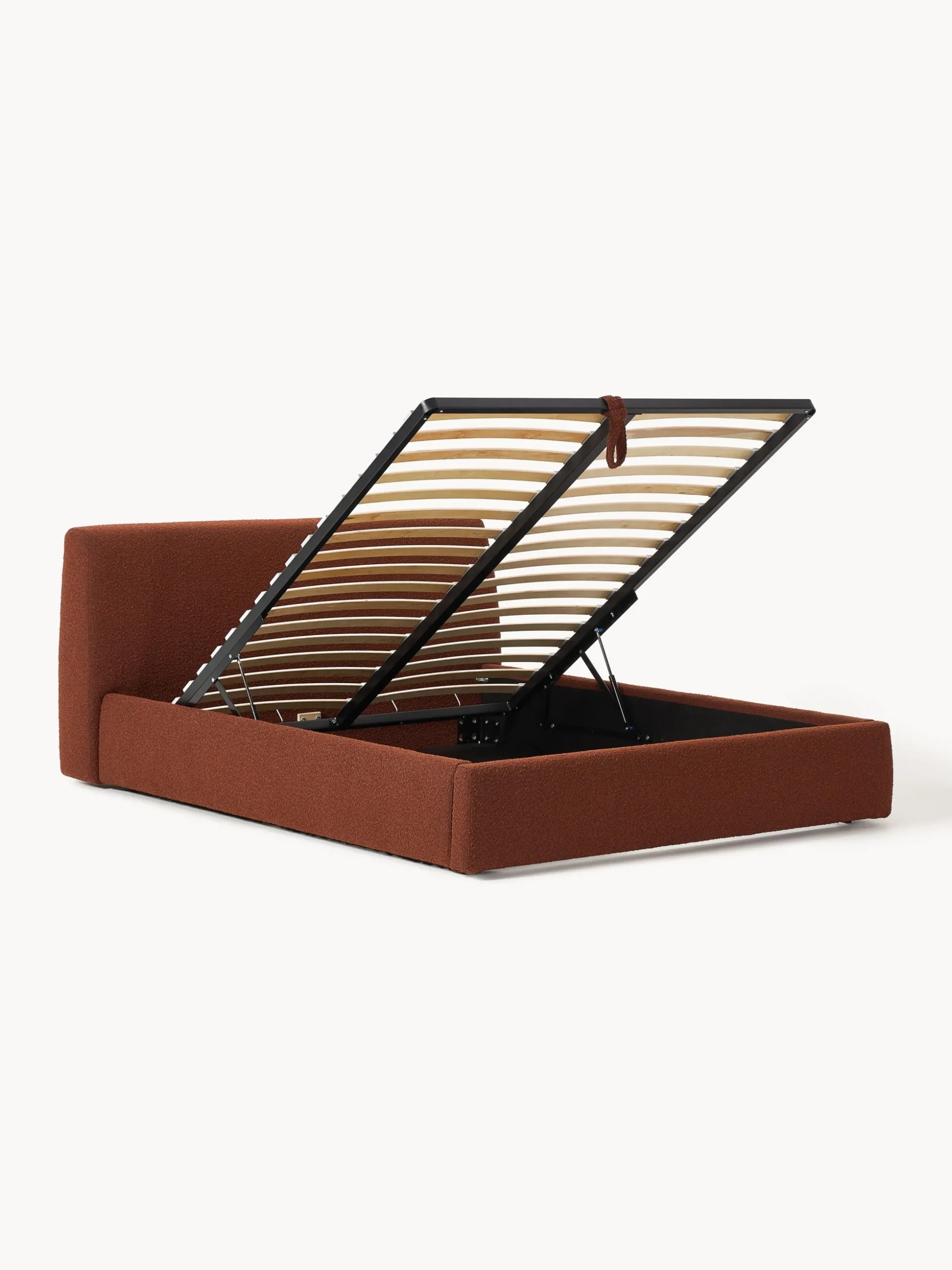 Letto imbottito in bouclé con contenitore Cloud