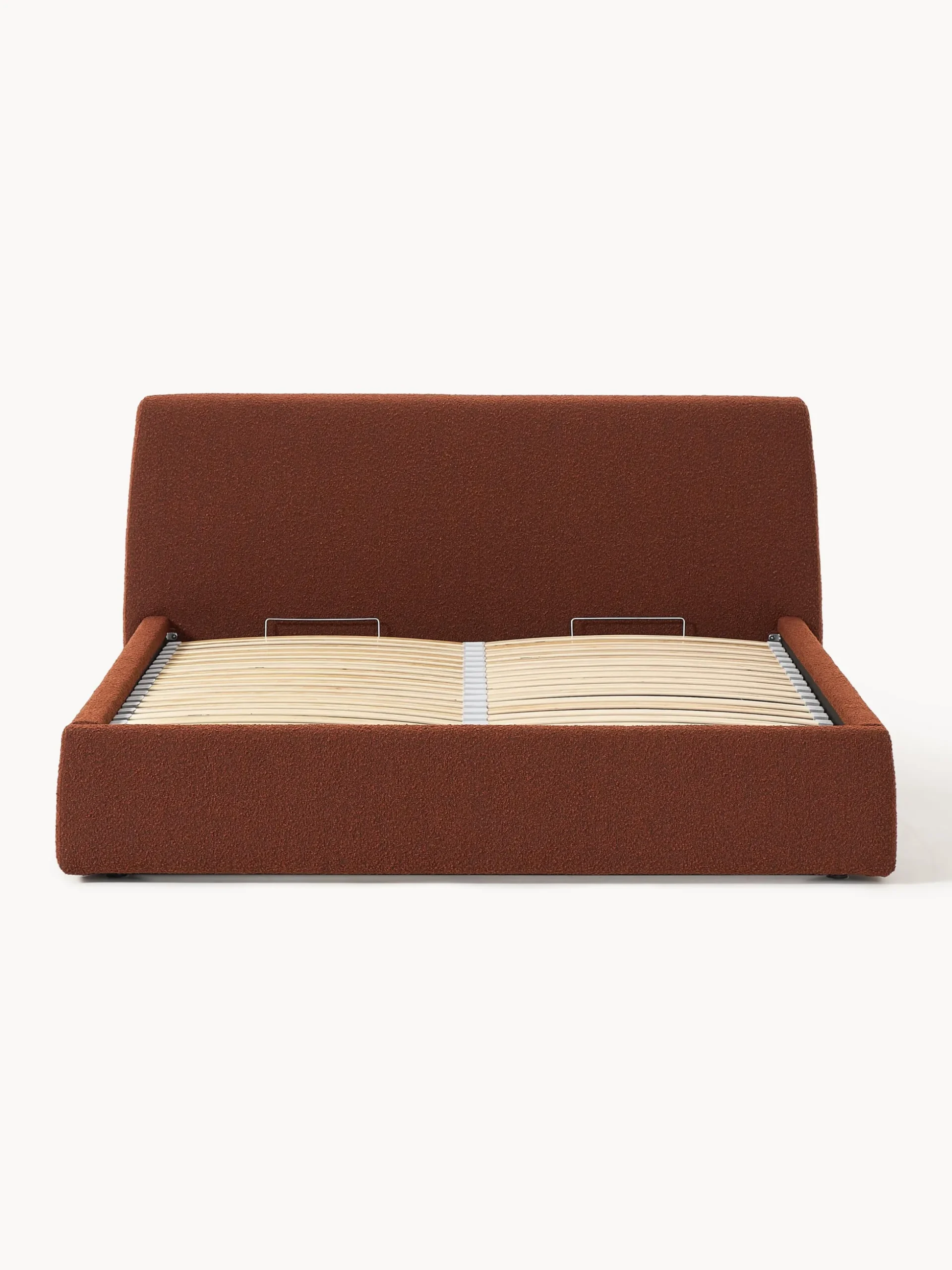 Letto imbottito in bouclé con contenitore Cloud