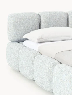 Letto imbottito in bouclé con contenitore Tayla