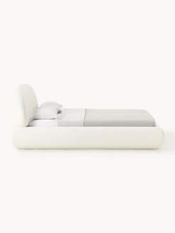 Letto imbottito in bouclé con contenitore Alba