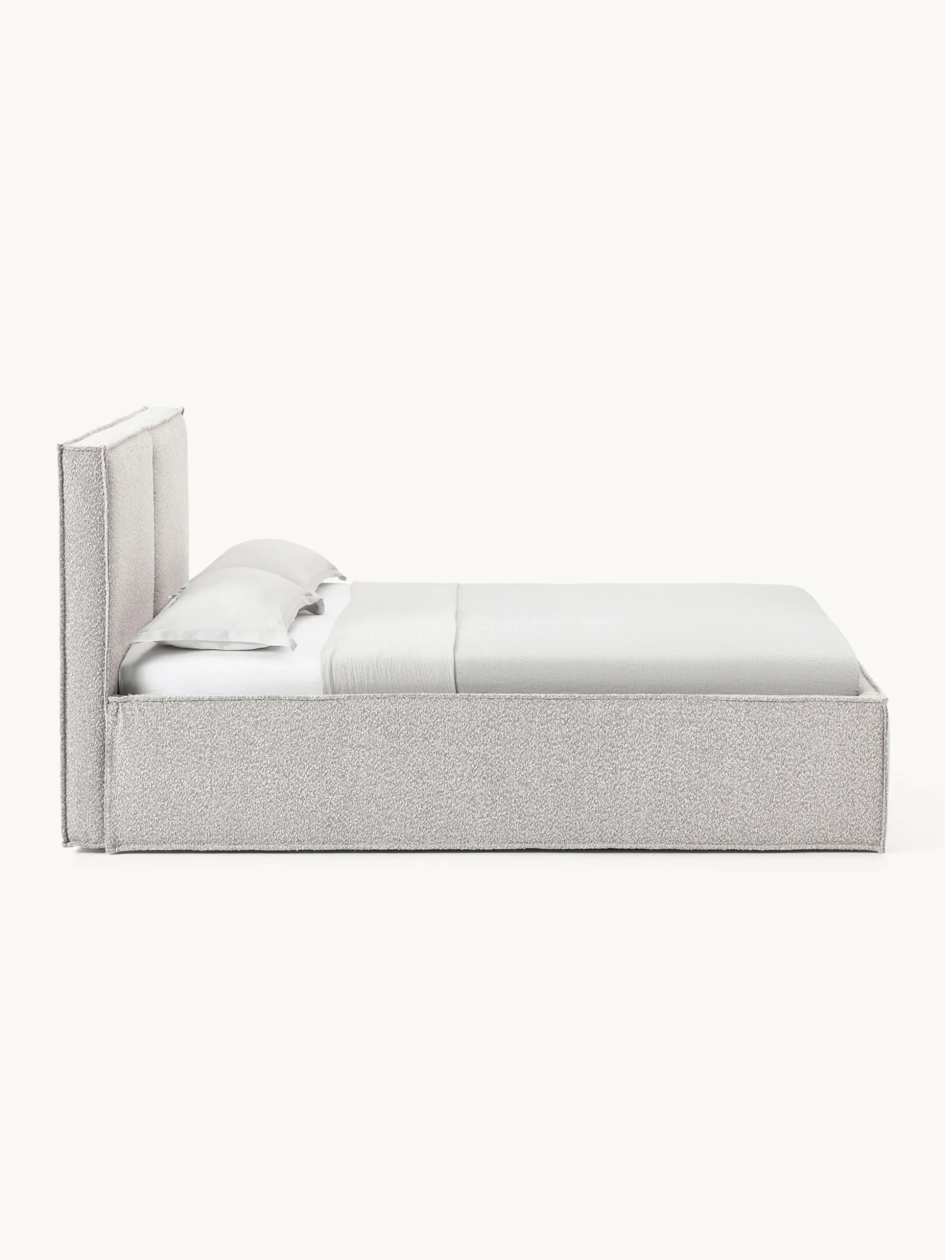 Letto imbottito in bouclé con contenitore Dream