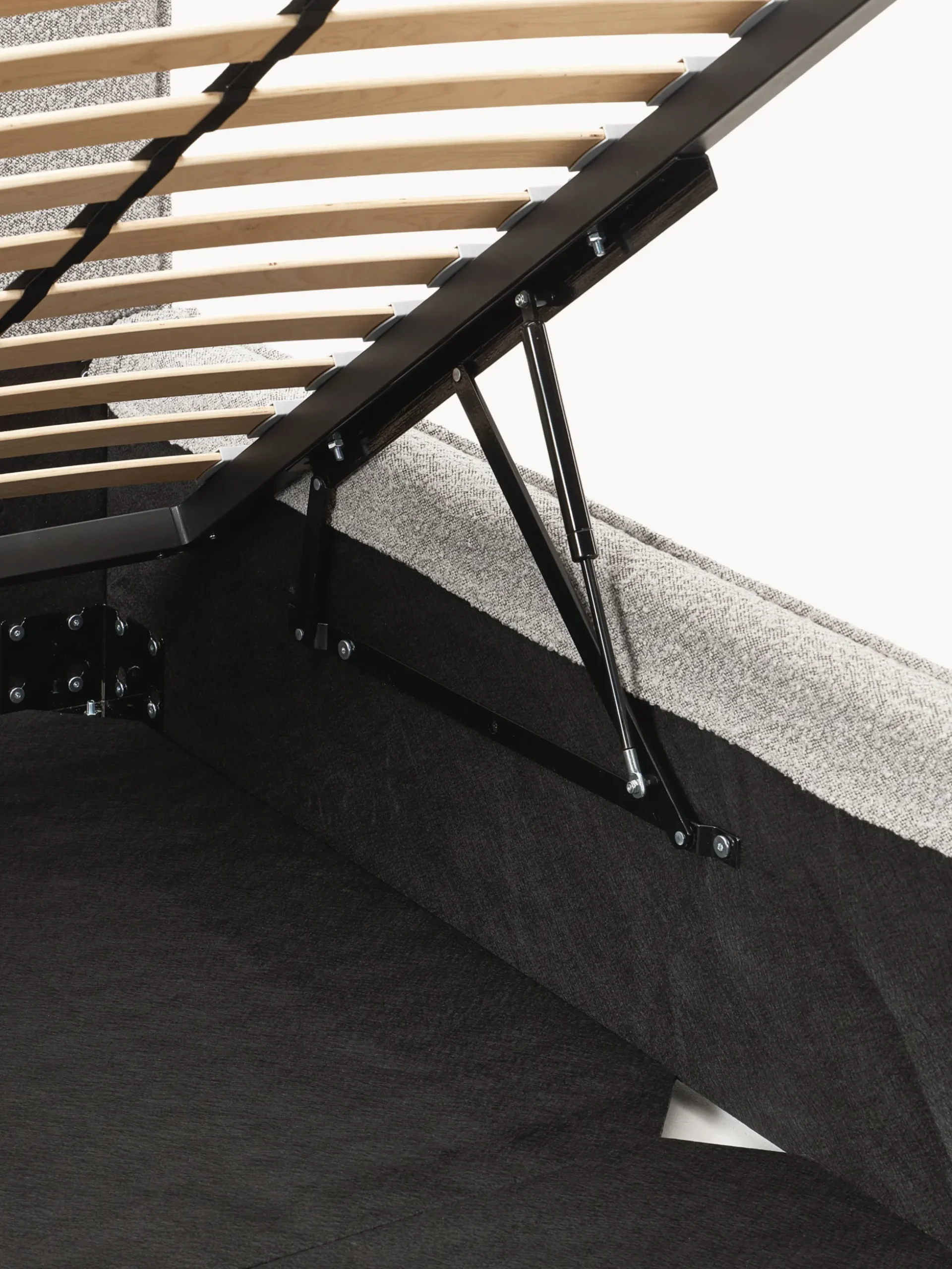 Letto imbottito in bouclé con contenitore Dream