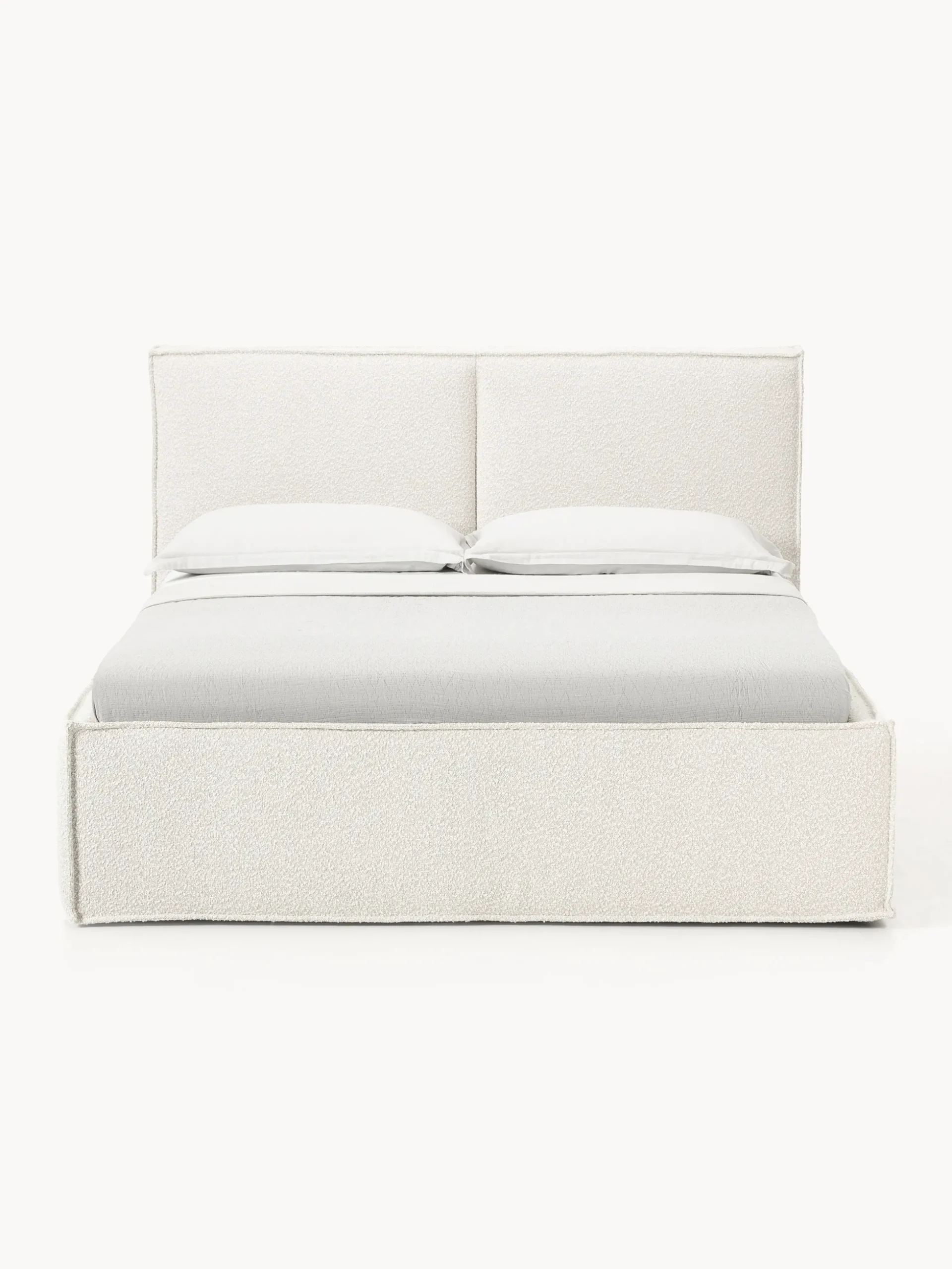 Letto imbottito in bouclé con contenitore Dream