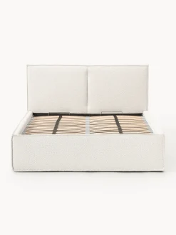 Letto imbottito in bouclé con contenitore Dream