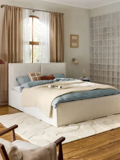 Letto imbottito in bouclé con contenitore Dream