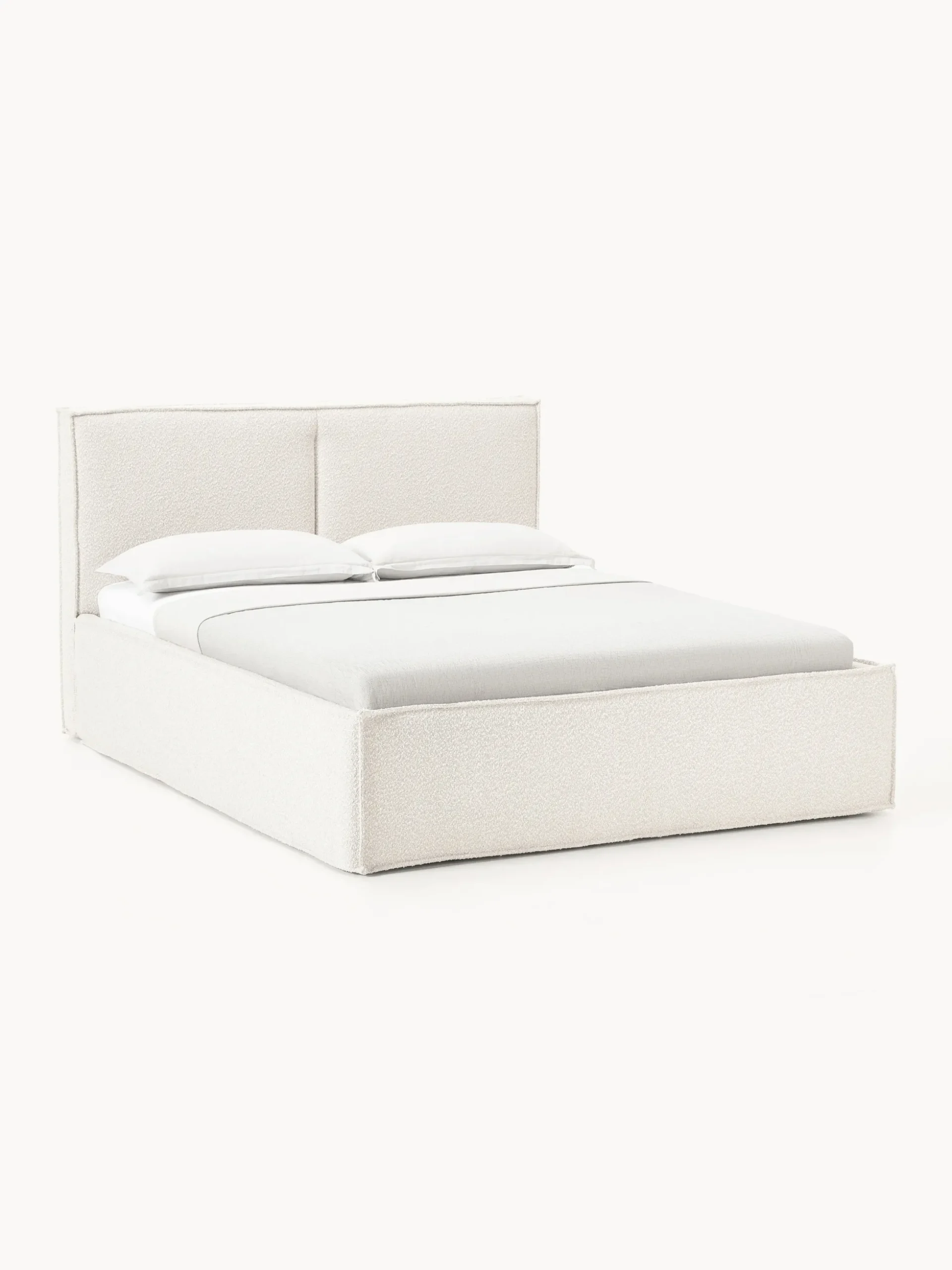 Letto imbottito in bouclé con contenitore Dream