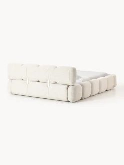 Letto imbottito in bouclé con contenitore Tayla