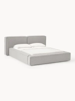 Letto imbottito in bouclé con contenitore Lennon