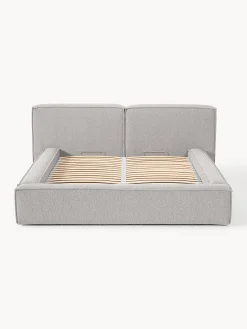 Letto imbottito in bouclé con contenitore Lennon