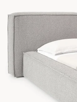 Letto imbottito in bouclé con contenitore Lennon