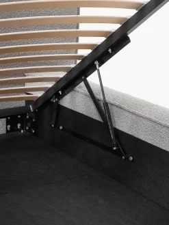 Letto imbottito in bouclé con contenitore Lennon