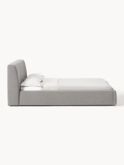 Letto imbottito in bouclé con contenitore Cloud