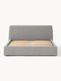 Letto imbottito in bouclé con contenitore Cloud