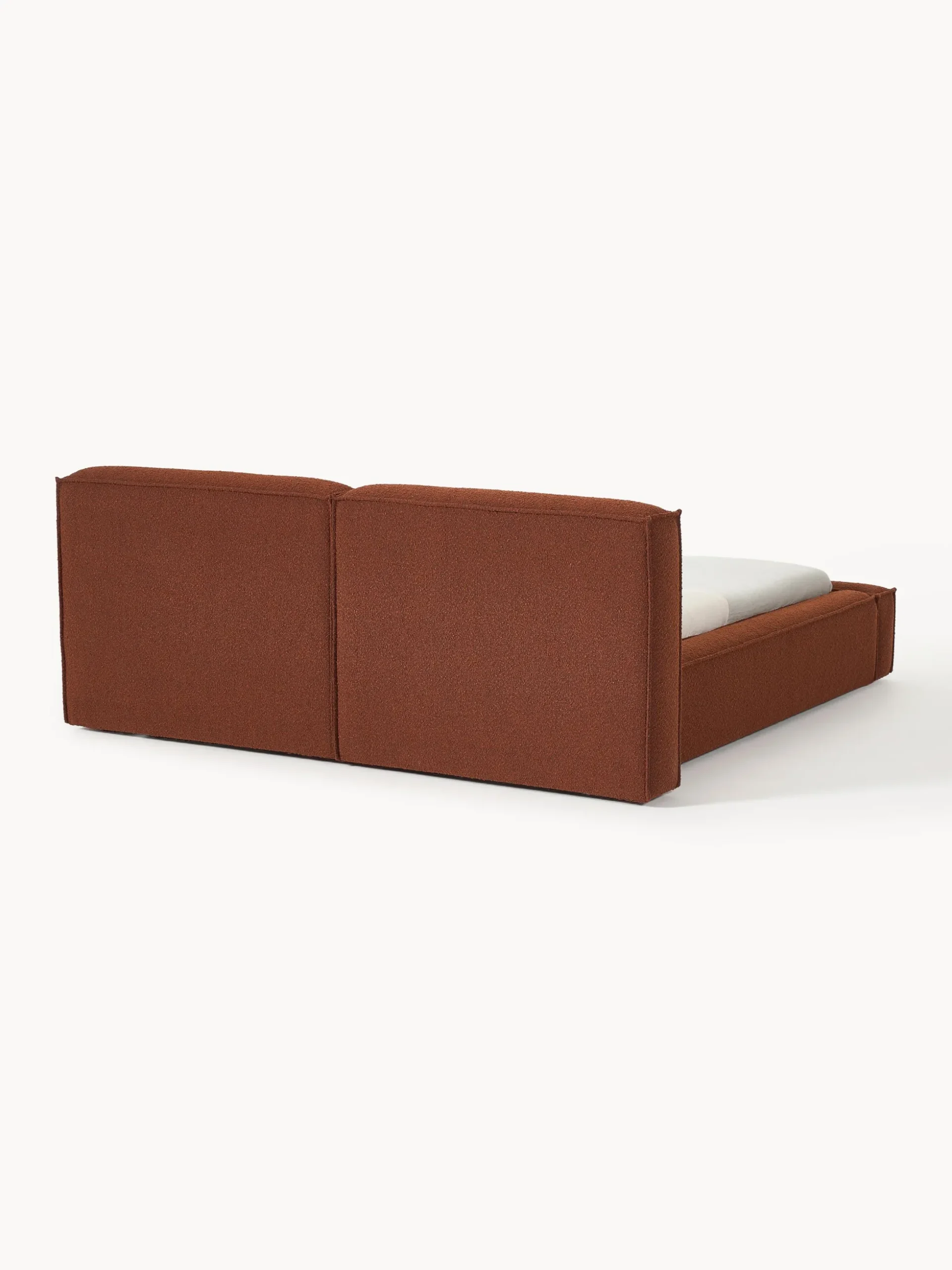 Letto imbottito in bouclé con contenitore Lennon