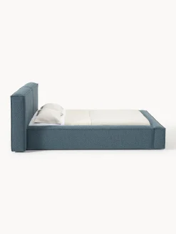 Letto imbottito in bouclé con contenitore Lennon