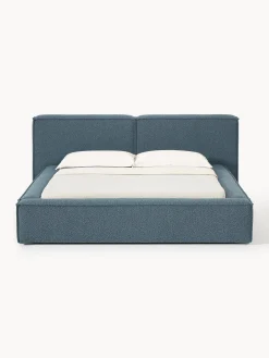 Letto imbottito in bouclé con contenitore Lennon