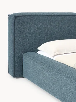 Letto imbottito in bouclé con contenitore Lennon