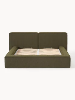 Letto imbottito in bouclé con contenitore Lennon