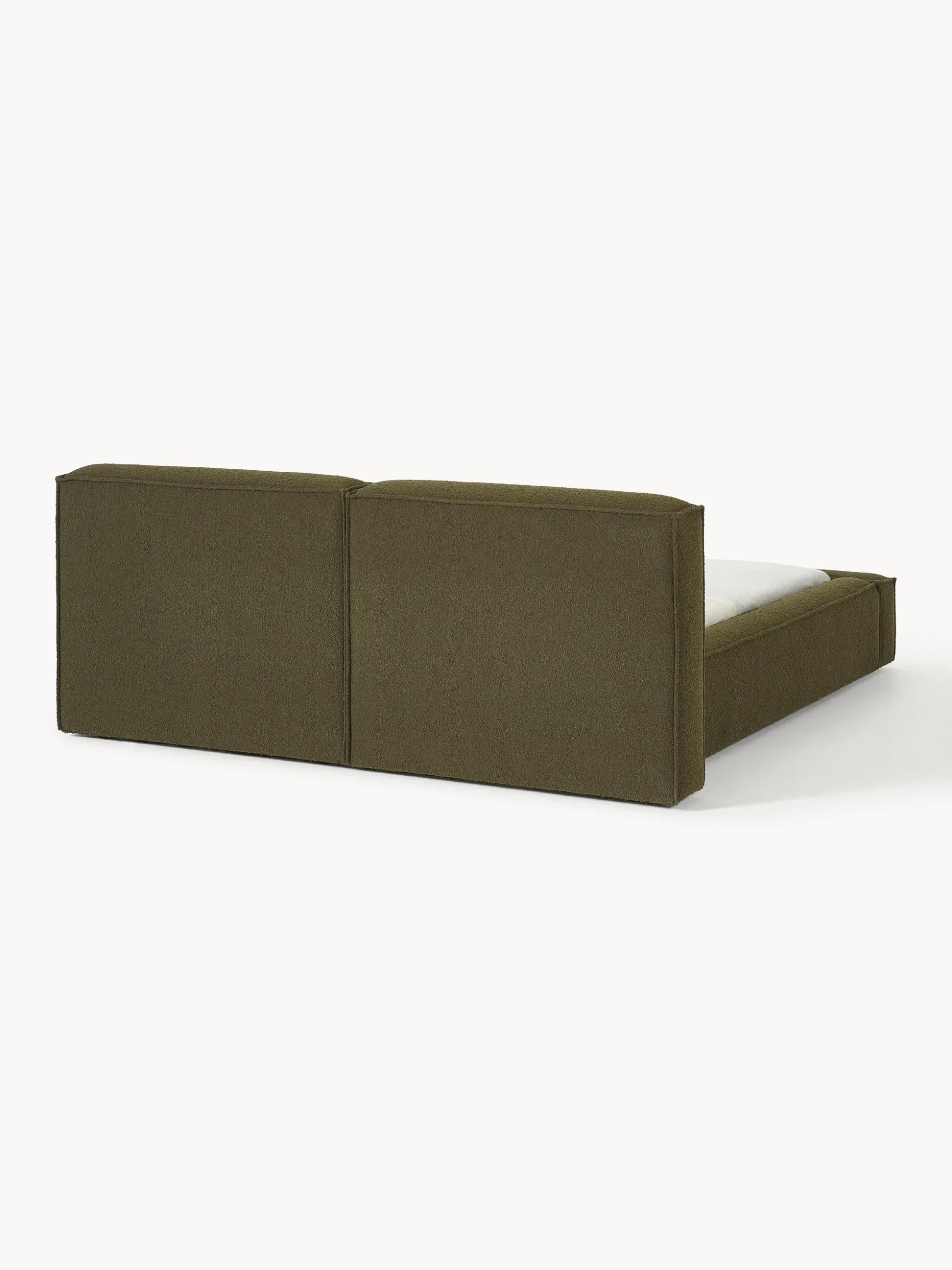Letto imbottito in bouclé con contenitore Lennon