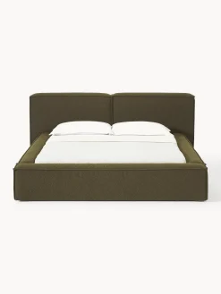 Letto imbottito in bouclé con contenitore Lennon